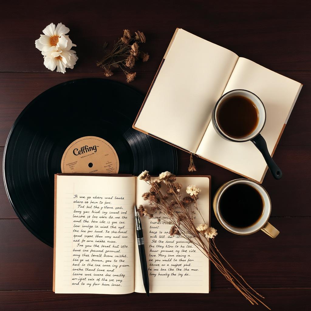 Lyrics flatlay
